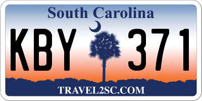 SC license plate KBY371