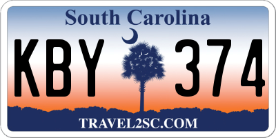 SC license plate KBY374