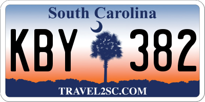 SC license plate KBY382