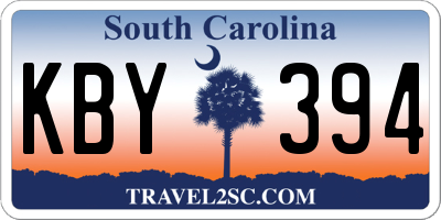 SC license plate KBY394