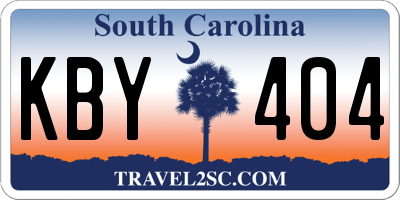 SC license plate KBY404