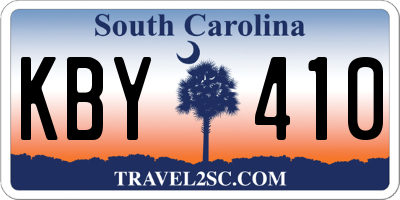 SC license plate KBY410