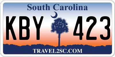SC license plate KBY423