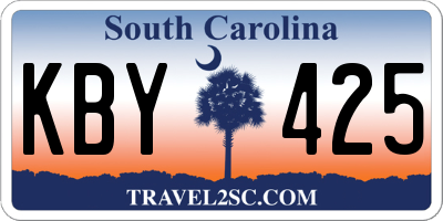 SC license plate KBY425