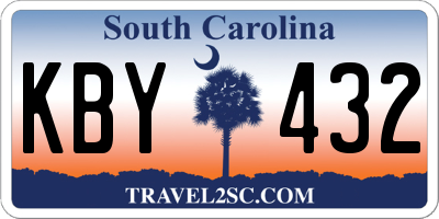 SC license plate KBY432