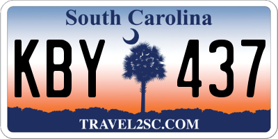 SC license plate KBY437