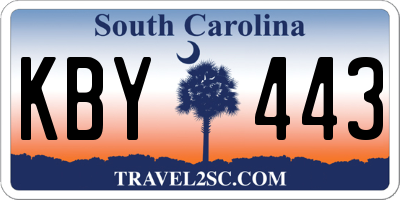 SC license plate KBY443