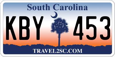 SC license plate KBY453