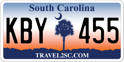 SC license plate KBY455