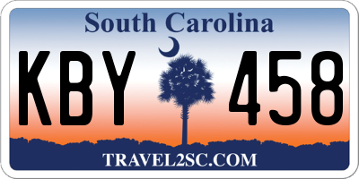 SC license plate KBY458