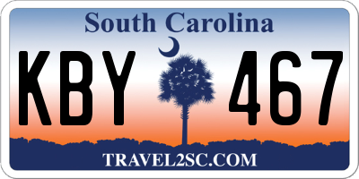 SC license plate KBY467