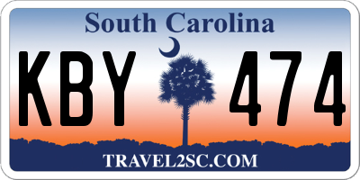 SC license plate KBY474