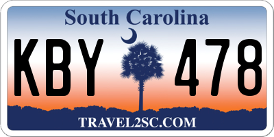 SC license plate KBY478