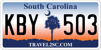 SC license plate KBY503