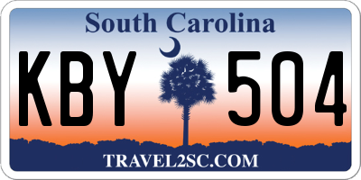SC license plate KBY504