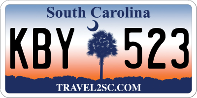 SC license plate KBY523