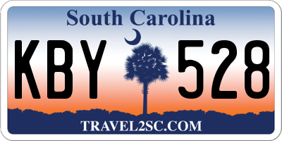 SC license plate KBY528