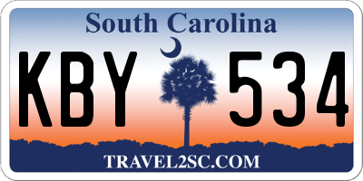 SC license plate KBY534
