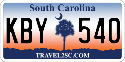 SC license plate KBY540