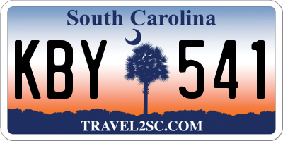 SC license plate KBY541
