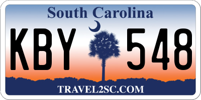 SC license plate KBY548