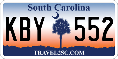 SC license plate KBY552