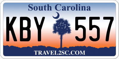 SC license plate KBY557