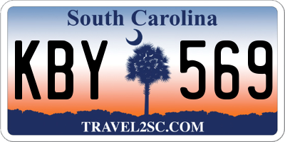 SC license plate KBY569