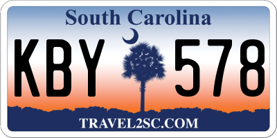 SC license plate KBY578