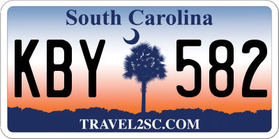 SC license plate KBY582