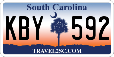 SC license plate KBY592
