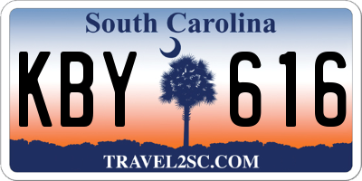 SC license plate KBY616