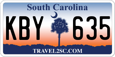 SC license plate KBY635