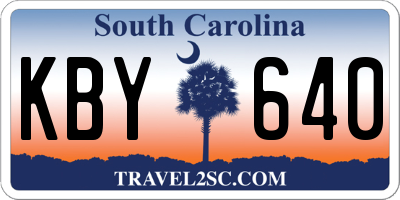 SC license plate KBY640