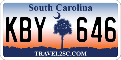 SC license plate KBY646