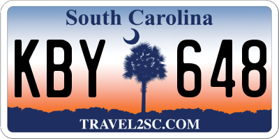 SC license plate KBY648