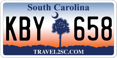 SC license plate KBY658