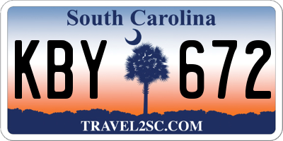 SC license plate KBY672
