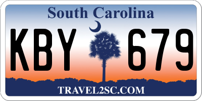 SC license plate KBY679