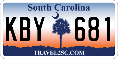 SC license plate KBY681