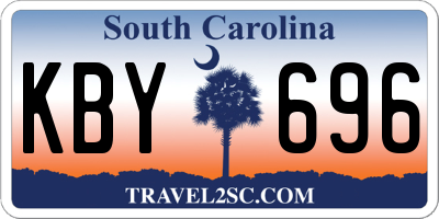 SC license plate KBY696