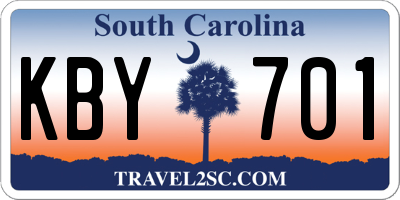 SC license plate KBY701