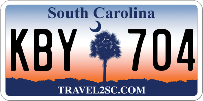 SC license plate KBY704