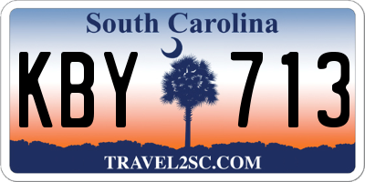 SC license plate KBY713