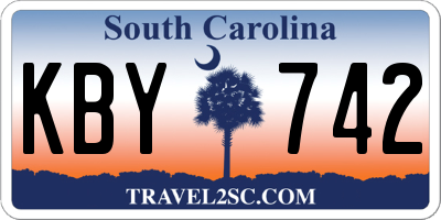 SC license plate KBY742