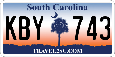 SC license plate KBY743