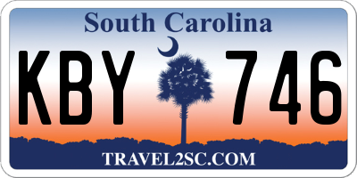 SC license plate KBY746