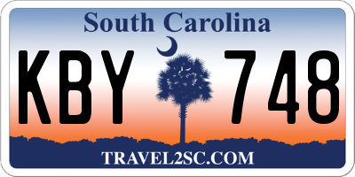 SC license plate KBY748