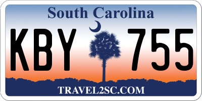 SC license plate KBY755