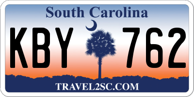 SC license plate KBY762